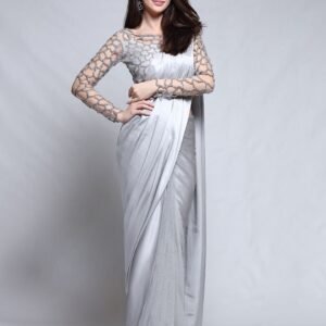 Silver colour Modern sarees